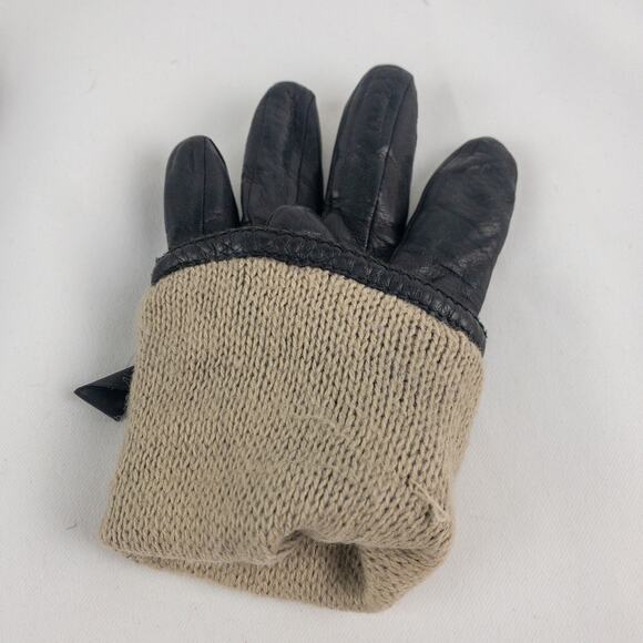 Grandoe Vintage Soft Black Vegan Leather Gloves Medium 7 - Picture 15 of 16